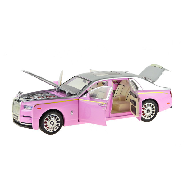 1:20 Ölçek Die-cast model Süper lüx Araba Metal Işıklı 26Cm Pembe - 4