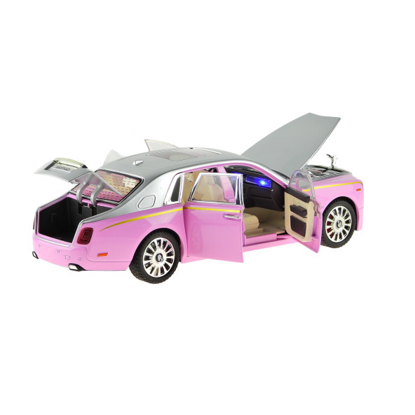 1:20 Ölçek Die-cast model Süper lüx Araba Metal Işıklı 26Cm Pembe - 5