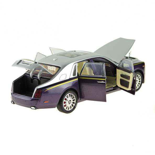 1:20 Ölçek Die-cast model Süper lüx Araba Metal Işıklı 26Cm Mor - 5
