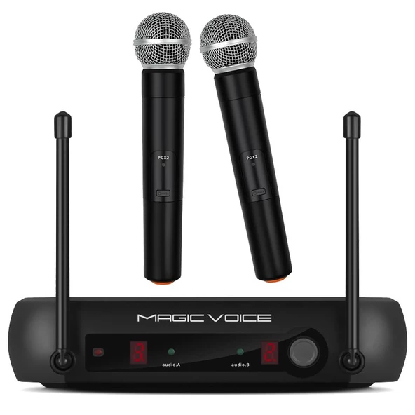 MAGICVOICE MV-920EE VHF 2 EL KABLOSUZ TELSİZ MİKROFON (VOLUME KONTROLLÜ)