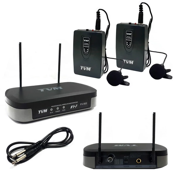 VHF KABLOSUZ MİKROFON 2 YAKA TVM FV-502 ürün görseli 1