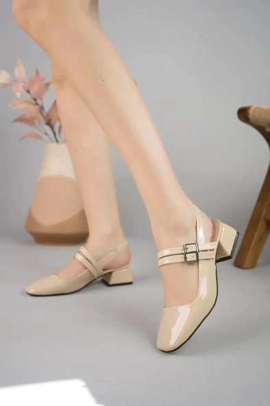 Papuçcity Gzzh 02884 3 Cm Topuklu Kadın Çift Tokalı Ayakkabı - 9