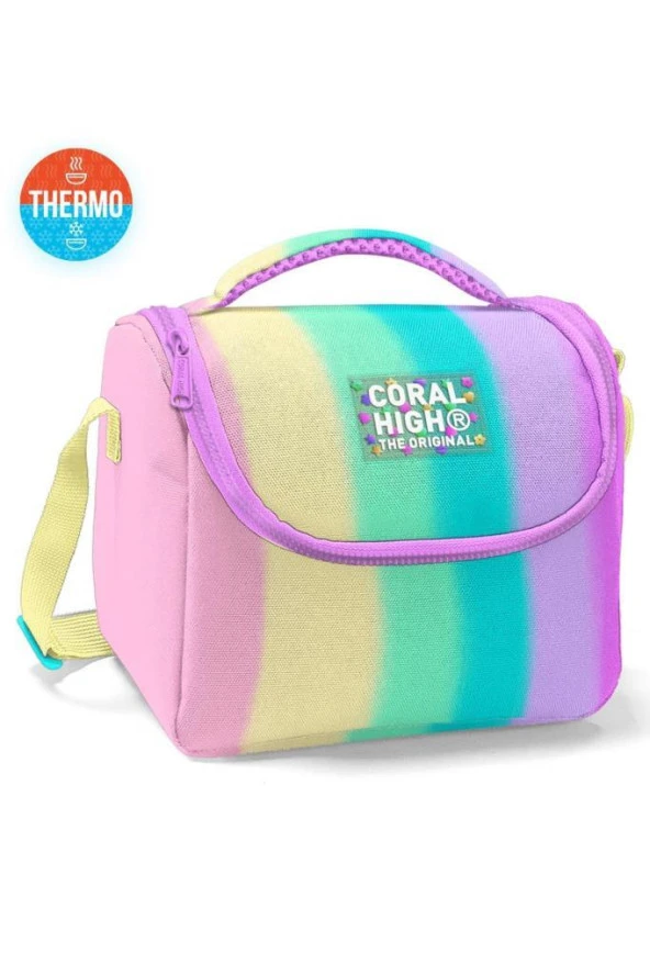 Coral High Thermo Beslenme Çantası Renkli Çizgili Desenli 11770