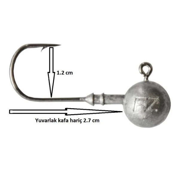 Dam Ball Jig Head No:1/0 İğneli 5gr Zoka (5 Adet)