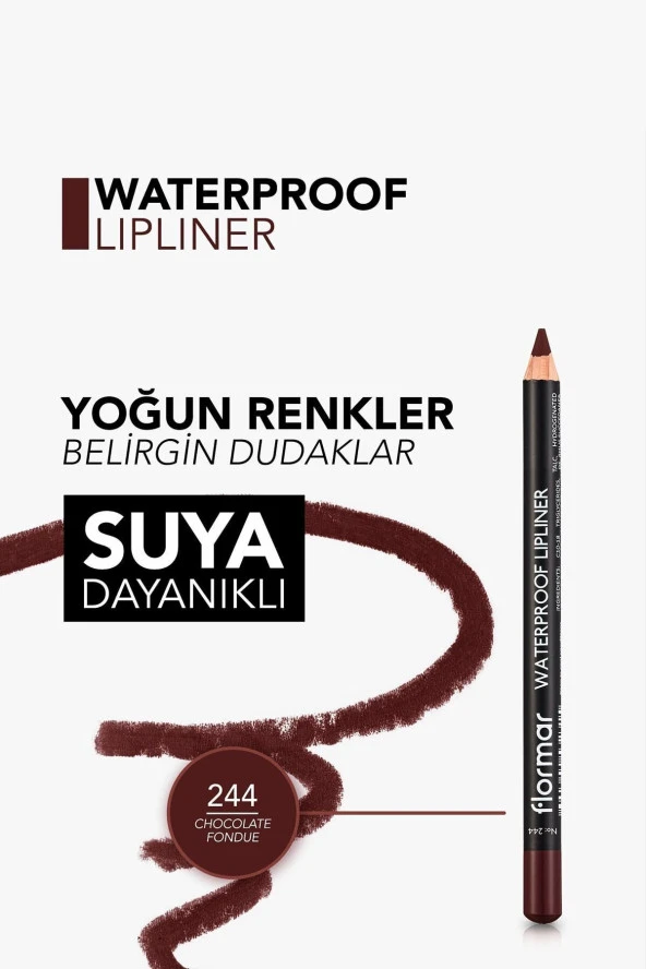 Suya Dayanıklı Dudak Kalemi (KAHVE) - Waterproof Lipliner - 244 Chocolate Fondue - 8690604567591 - 6