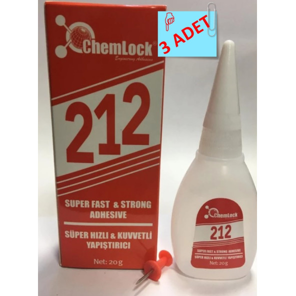 Chemlock 212 Hızlı (Japon) Yapıştırıcı 20gr. / 3ADET(3x20gr)