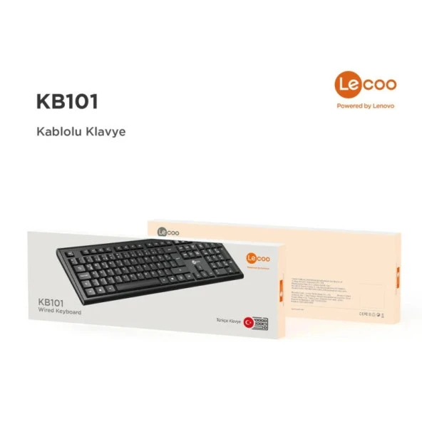 LECOO KB101 USB/KABLOLU SIYAH Q KLAVYE - 3