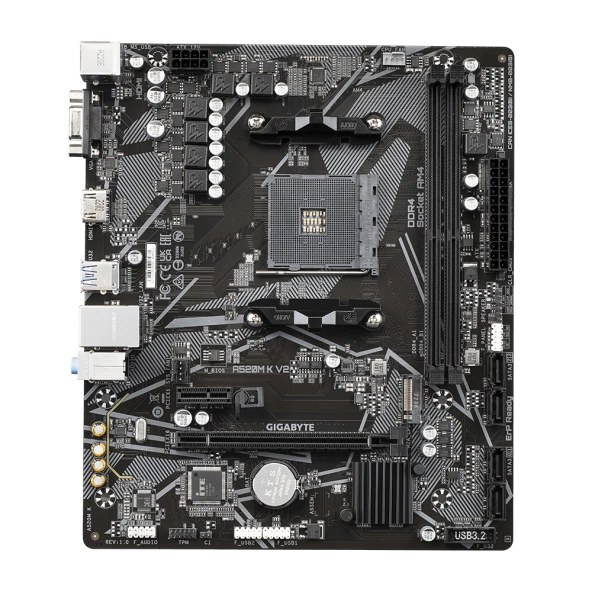 GIGABYTE  A520M K 2.0 DDR4 5100OC HDMI mATX AM4