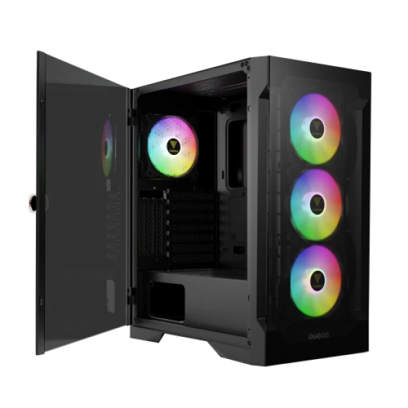 GAMDIAS TALOS E2 Elite, 850W, Tempered Glass, ARGB, 80+ Bronze, ATX GAMING KASA