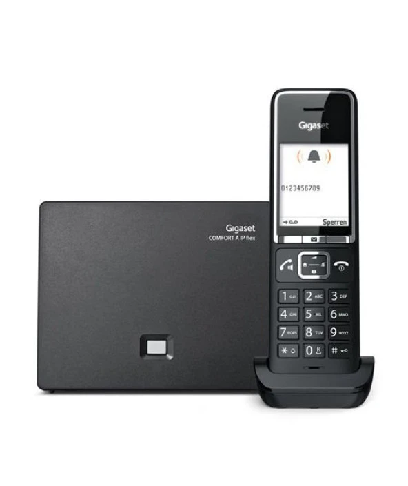 GIGASET COMFORT 550IP Flex, Kablosuz IP TELEFON, Siyah, 17 Saat Konusma, 320 Saat Bekleme, 200 Kisilik Rehber, 55 Dakika Telesekreter