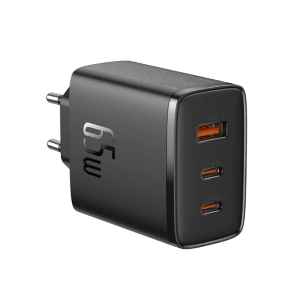 BASEUS CUBE PRO 2C+U P10152301113-00 65W DUVAR TIPI HIZLI SARJ CIHAZI SIYAH ÇIKIS:USB X1, TYPE-C X2