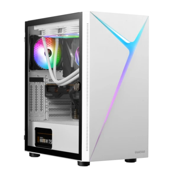 GAMDIAS ARGUS E4 Elite WH, 750W, Tempered Glass, ARGB, 80+ Bronze, ATX, White Edition, GAMING KASA