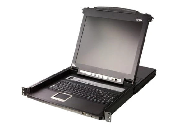 ATEN-CL5708MWT  17.3" LCD 8-Port PS/2-USB VGA Single Rail LCD KVM Switch (Turkish keyboard)