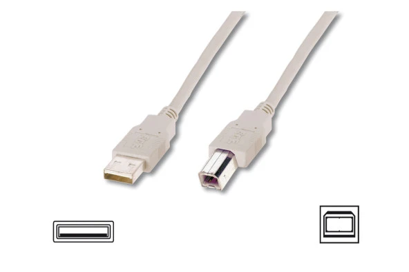 ASSMANN AK-300105-050-E USB 2.0 Baglanti Kablosu, Tip A Erkek-Tip B Erkek, 5 metre, AWG 28, US