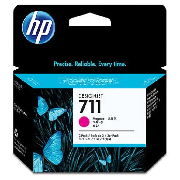 HP CZ135A  No 711 Kirmizi Kartus 29ml 3'lü Paket