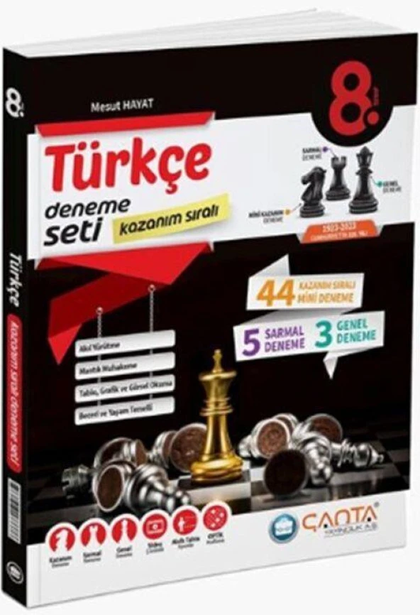 8. Sınıf Türkçe Kazanım Sıralı Deneme Seti Çanta Yayınları