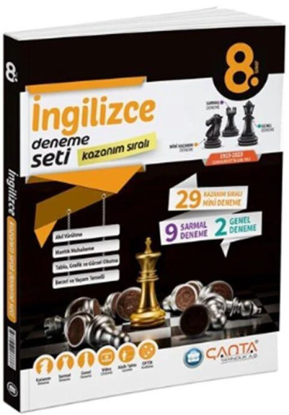 8. Sınıf İngilizce Kazanım Sıralı Deneme Seti Çanta Yayınları