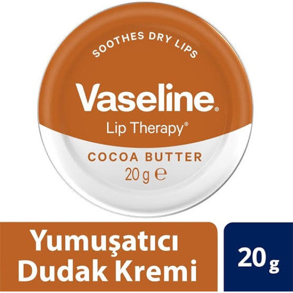 Vaseline Lip Therapy Yumuşatıcı Dudak Kremi Kakao Yağı 20 G