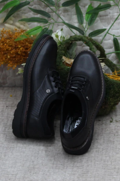 Mehmet Mete 185 Siyah Marrka Hakiki Deri Erkek Ayakkabı - Resim 6