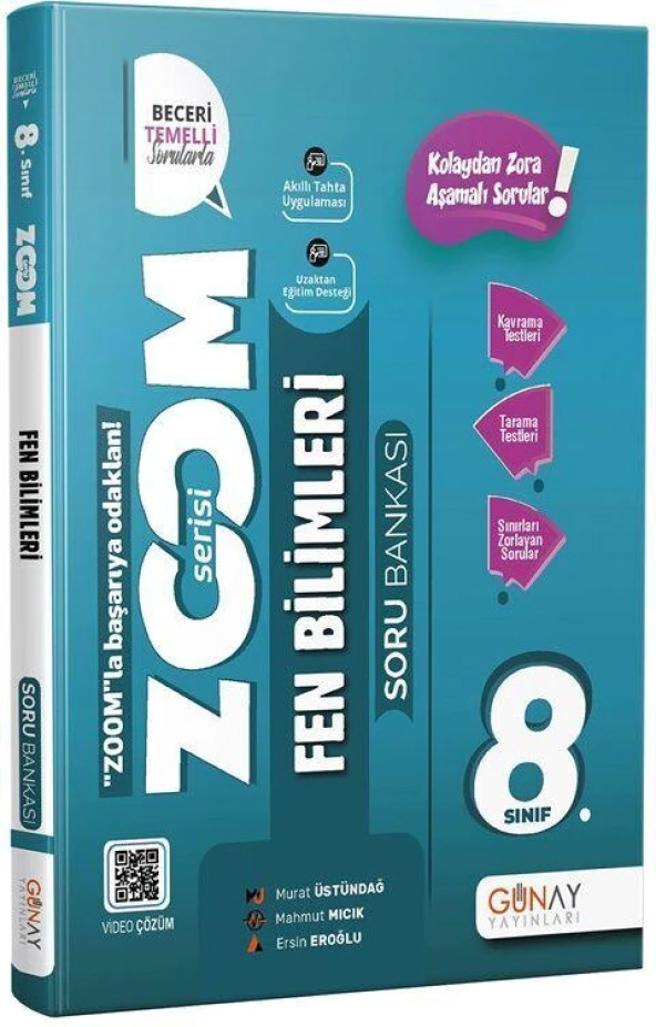 8. Sınıf Fen Bilimleri Zoom Soru Bankası Günay Yayınları