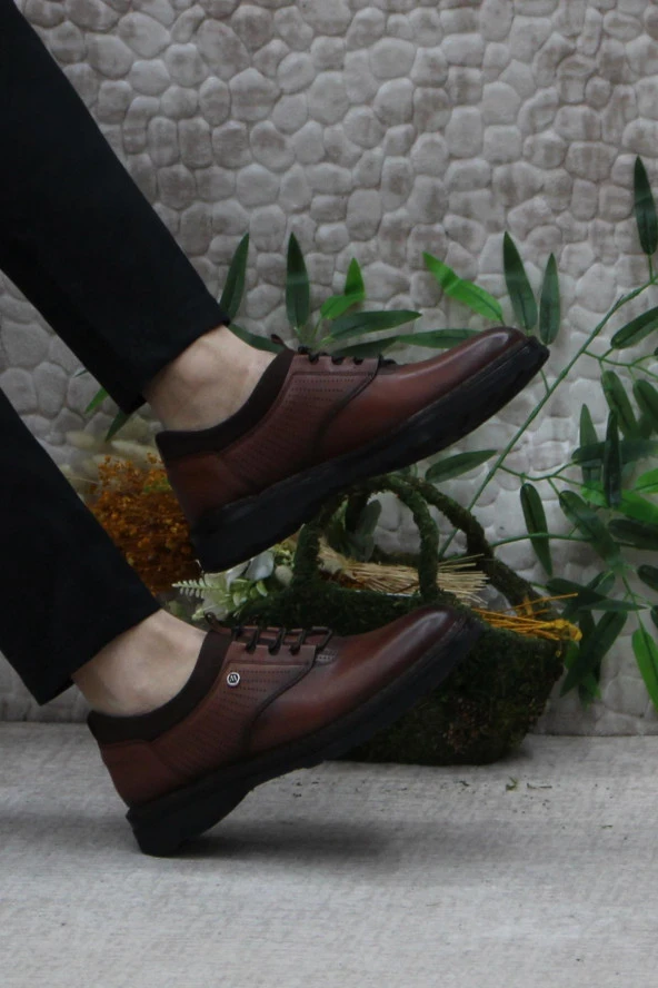 Mehmet Mete 185 Taba Marrka Hakiki Deri Erkek Ayakkabı - Resim 5