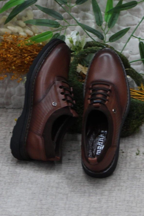Mehmet Mete 185 Taba Marrka Hakiki Deri Erkek Ayakkabı - Resim 6