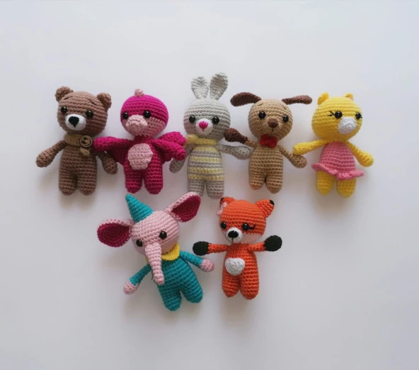 Sevimli Tayfa Maskot Takımı Amigurumi Organik Oyuncak - 2