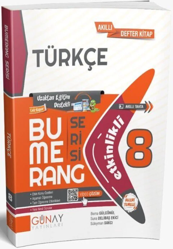 8. Sınıf Türkçe Etkinlikli Bumerang Serisi Günay Yayınları