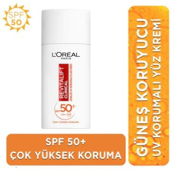 Loreal Revitalift Clinical Spf 50+ Günlük Yüksek Uv Korumalı Yüz Güneş Kremi 50ml