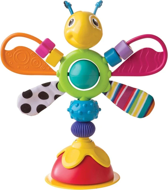 Babyspielzeug "Freddie, das Glühwürmchen" mehrfarbig - hochwertiges Hochstuhlspielzeug - vereint Rassel und Greifling - fördert die Motorik Ihres Kindes - ab 6 Monate