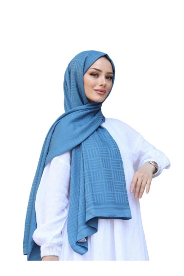 Kibrit Desen Pamuk Jakar Şal ( PETROL ) ürün görseli