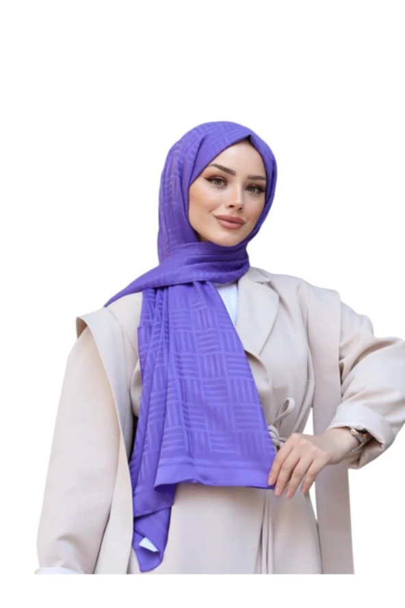 Kibrit Desen Pamuk Jakar Şal ( MOR ) ürün görseli