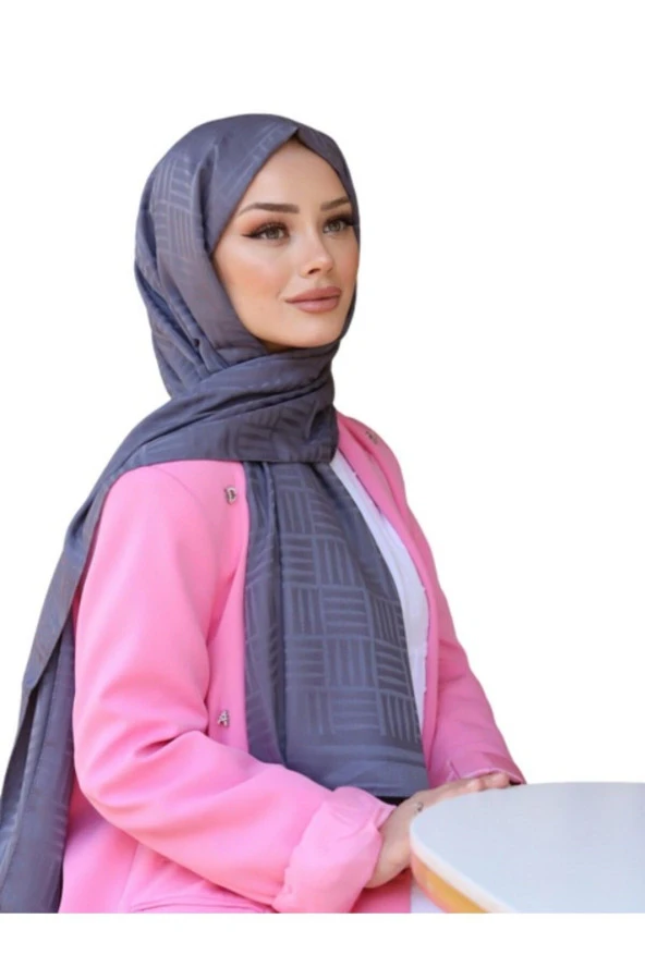 Kibrit Desen Pamuk Jakar Şal (ANTRASİT) ürün görseli