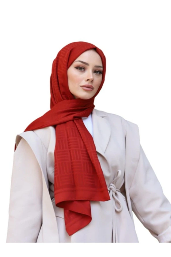 Kibrit Desen Pamuk Jakar Şal ( KİREMİT)