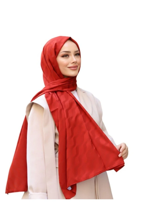Suyolu Desen Pamuk Jakar Şal ( KİREMİT )