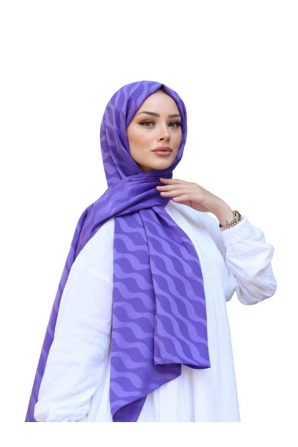 Suyolu Desen Pamuk Jakar Şal ( MOR ) ürün görseli