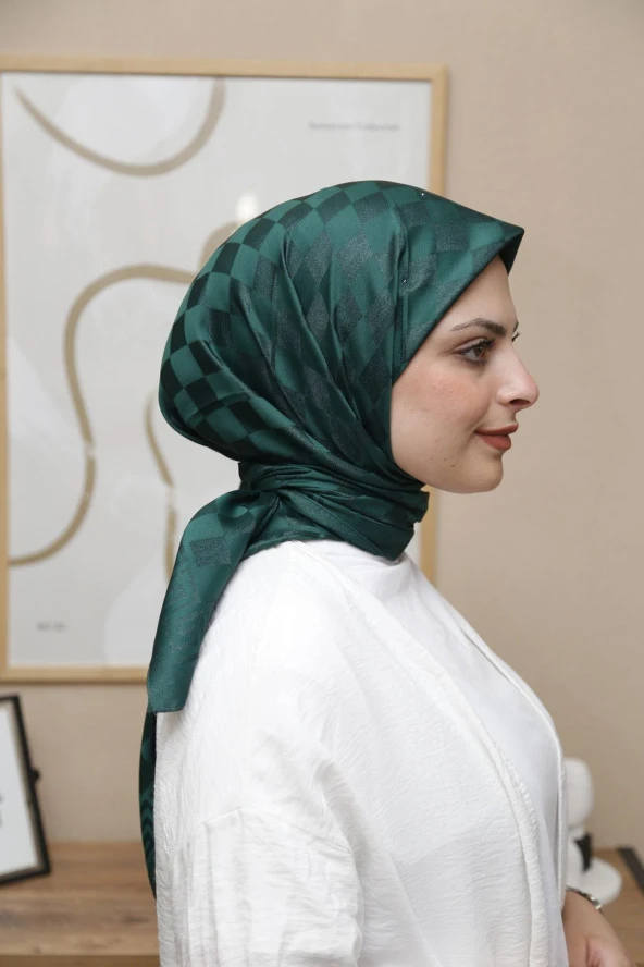 Dama Desen ipeksi Pamuk Jakar Eşarp ürün görseli