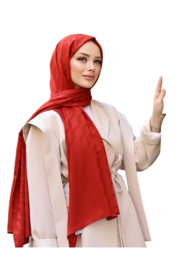 Suyolu Desen Pamuk Jakar Şal ( KİREMİT ) - 2