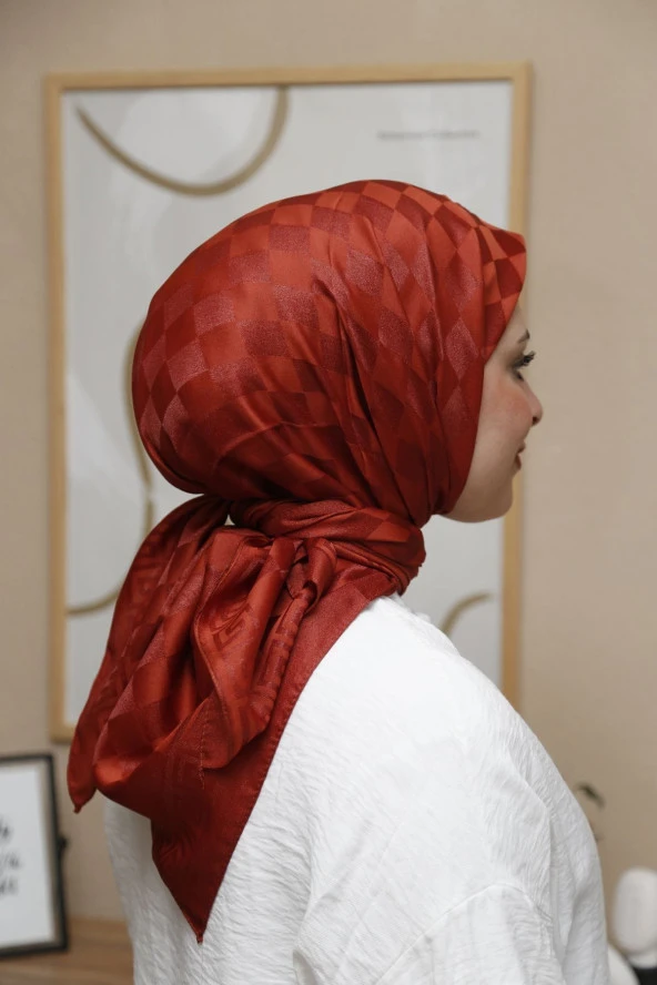 Dama Desen ipeksi Pamuk Jakar Eşarp