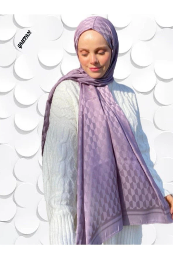 Koza Desen Leylak Pamuk'lu Jakar Şal ürün görseli