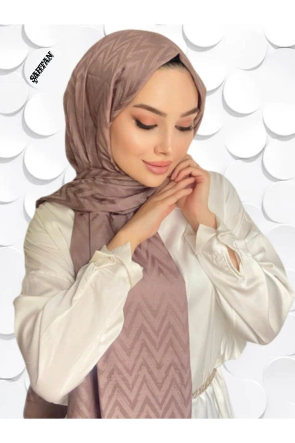 Zikzak Desen Vizon Pamuk Jakar Şal ürün görseli