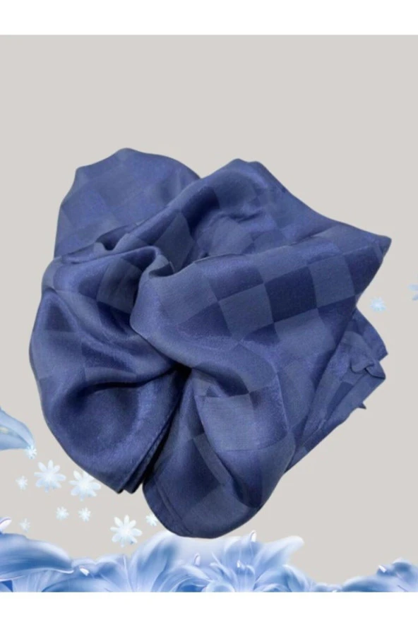 Dama Desen Saks Pamuk Jakar Şal - Resim 2