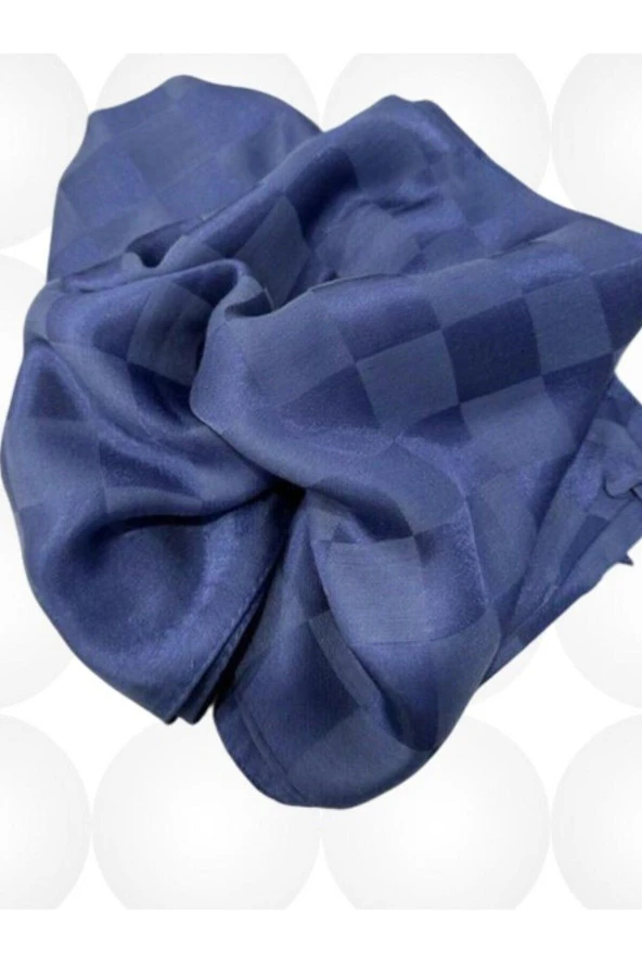 Dama Desen Saks Pamuk Jakar Şal - Resim 4