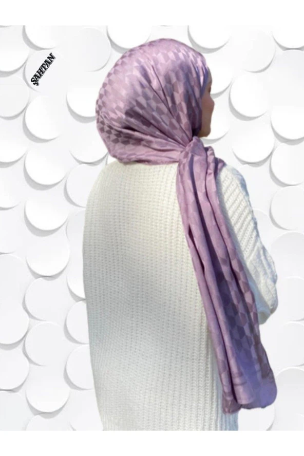 Koza Desen Leylak Pamuk'lu Jakar Şal - Resim 3