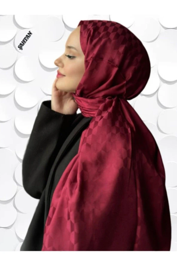 Koza Desen Bordo Pamuk'lu Jakar Şal ürün görseli