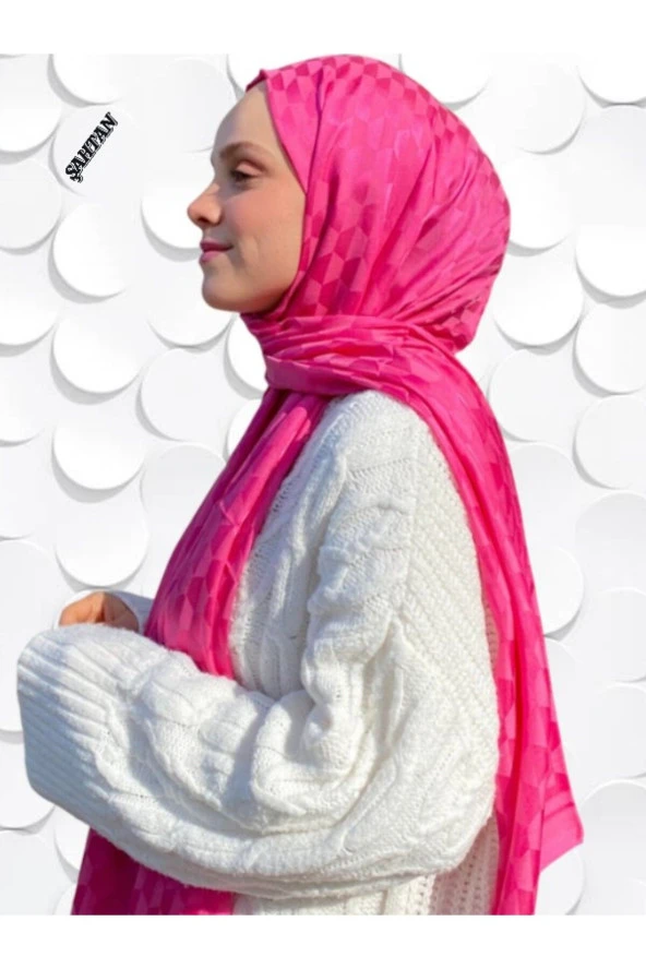 Koza Desen Fuşya Pamuk'lu Jakar Şal ürün görseli