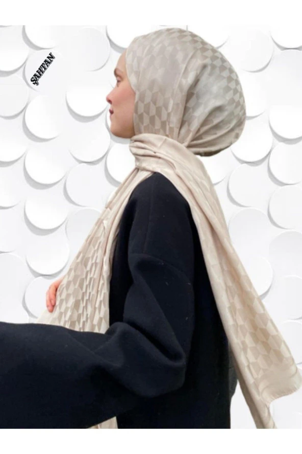 Koza Desen Bej Pamuk'lu Jakar Şal - Resim 2