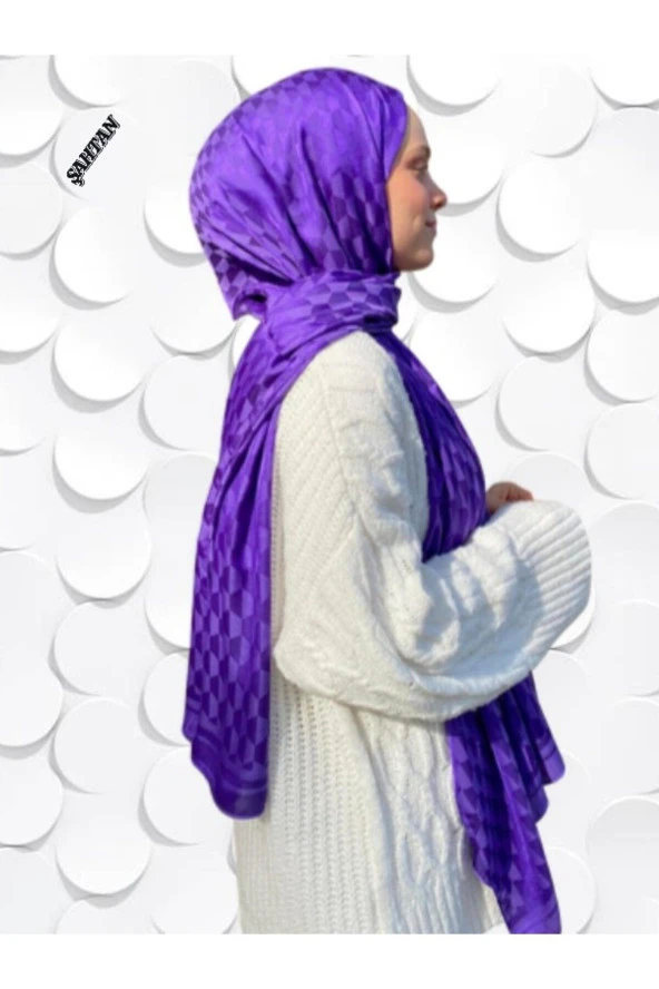 Koza Desen Mor Pamuk'lu Jakar Şal - Resim 3