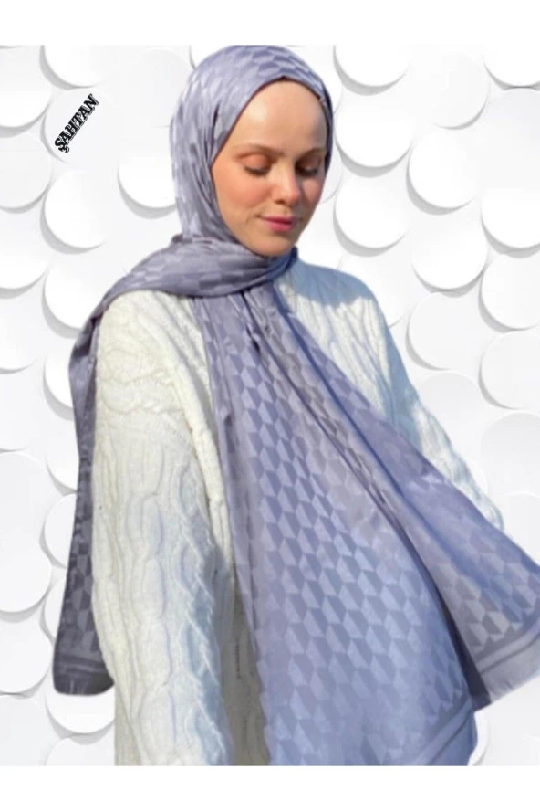 Koza Desen Füme Pamuk'lu Jakar Şal - Resim 3