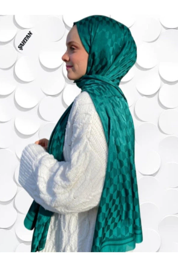 Koza Desen Benetton Pamuk'lu Jakar Şal - Resim 4